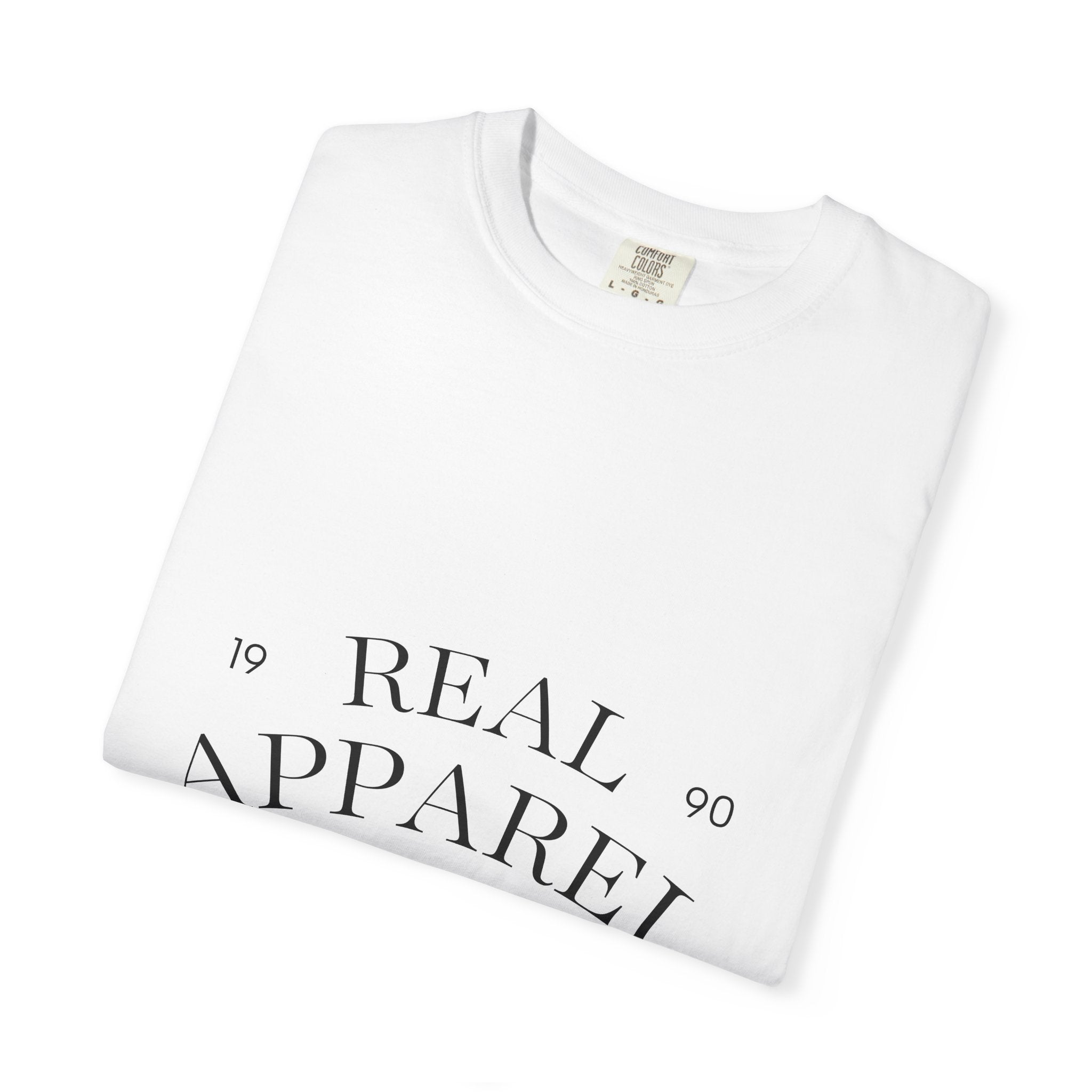 Real Apparel Co. Graphic T-Shirt — Vintage Logo Garment-Dyed Tee