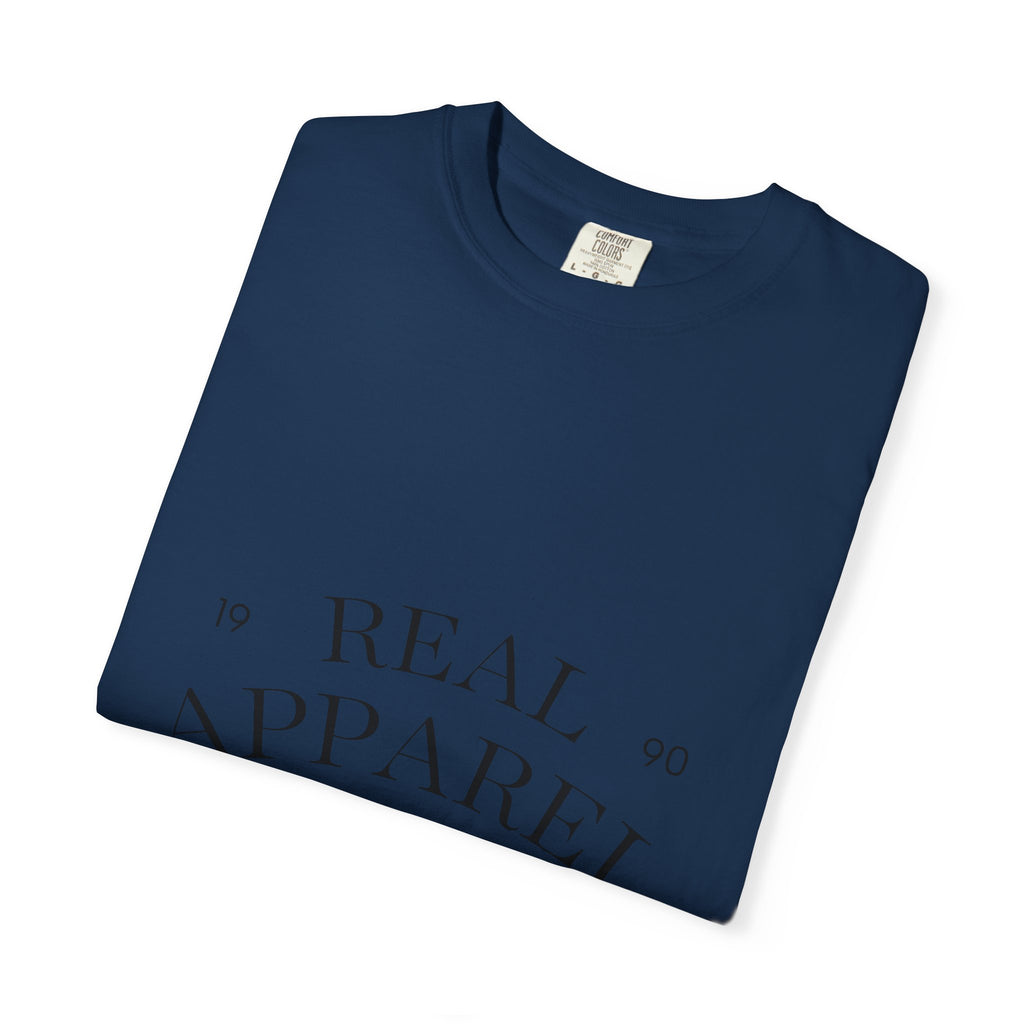 Real Apparel Co. Graphic T-Shirt — Vintage Logo Garment-Dyed Tee