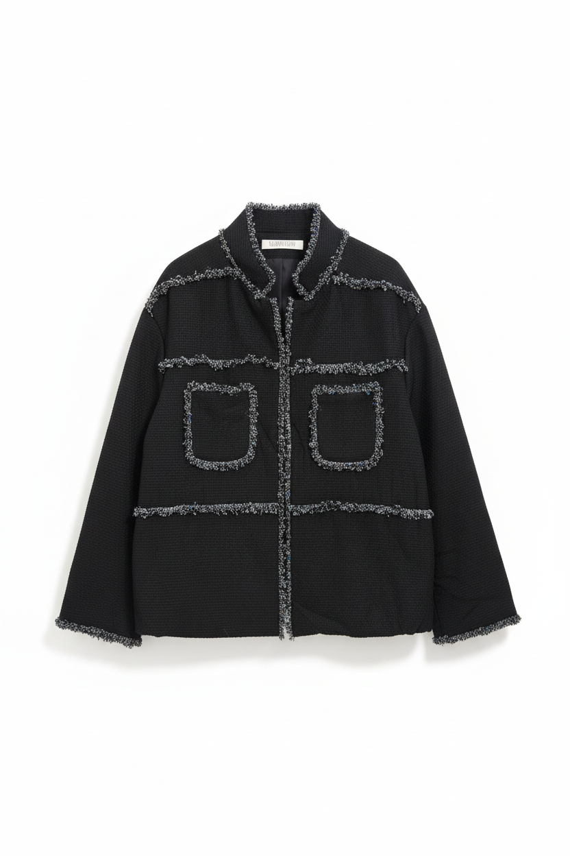 Black Textured Jacket - Clean Background