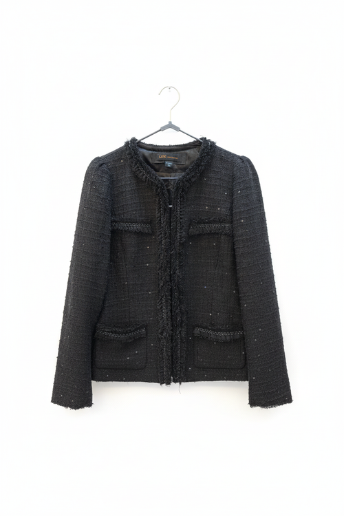 Charcoal Gray Tweed Jacket - Clean Background