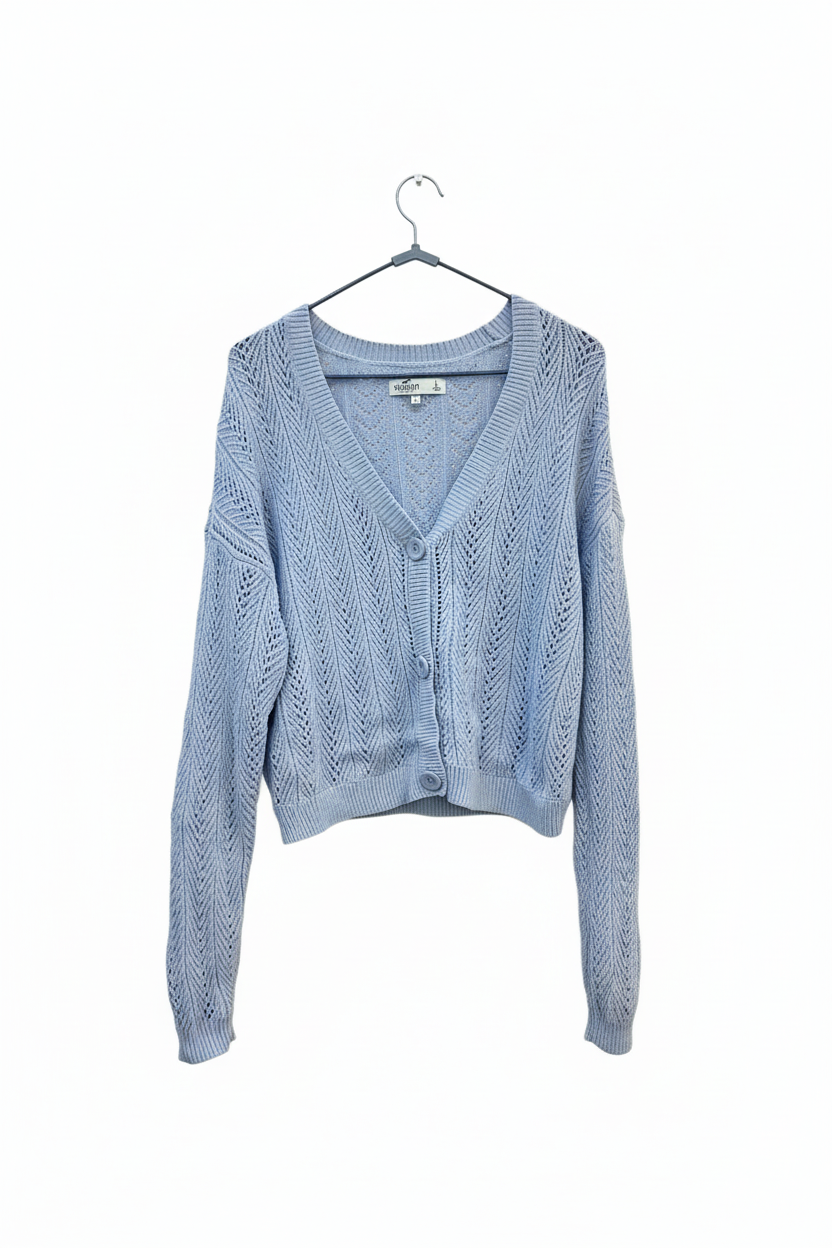 Light blue cardigan with background removed